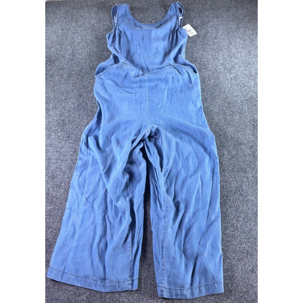Etienne Marcel Jumpsuit Womens S Blue Chambray Tencel Wide Leg Tie Back NWT